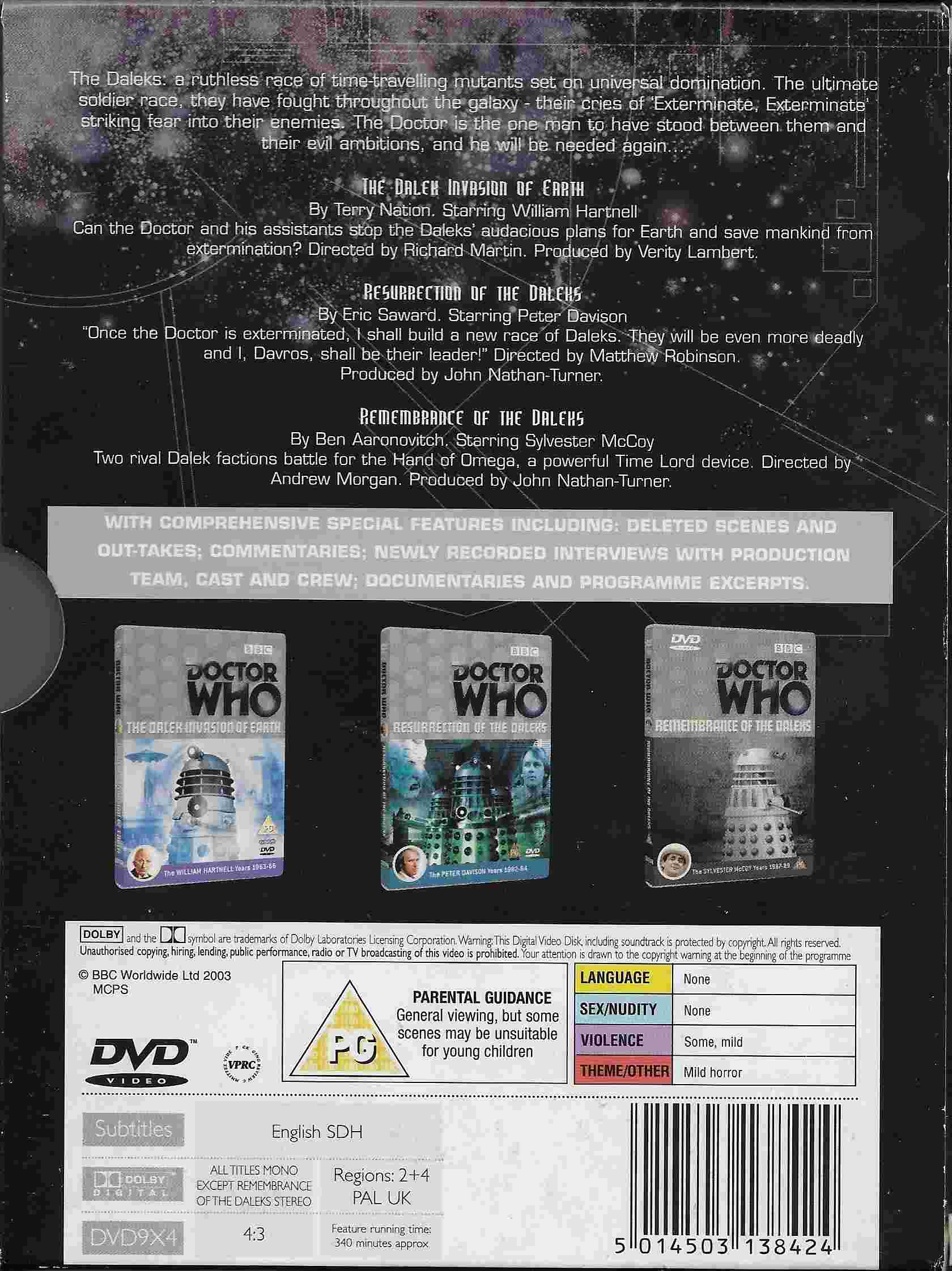 Picture of BBCDVD 1384 Doctor Who - Dalek collectors edition by artist Terry Nation / Eric Saward / Ben Aaronovitch from the BBC records and Tapes library